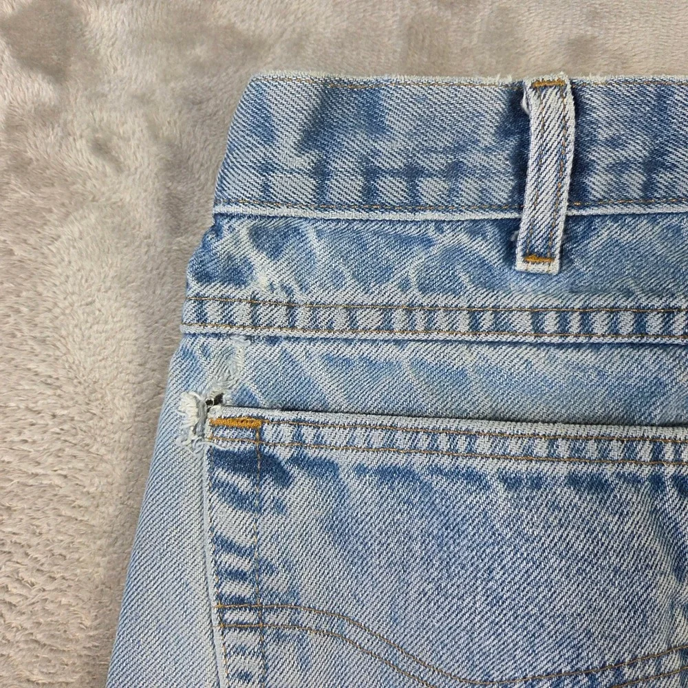 Vtg Carhartt B17 DST Relaxed Fit Jeans Mens 36x36 Light Wash Blue Denim Workwear